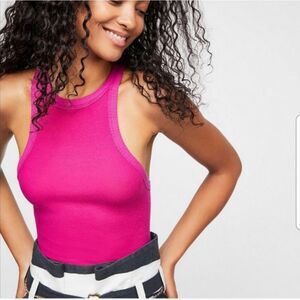 NEW Free People Wide Eyed Pink Tank XS